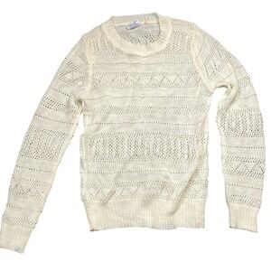 Vintage Queens Way‎ To Fashion Women's Cream Knit Sweater Size S